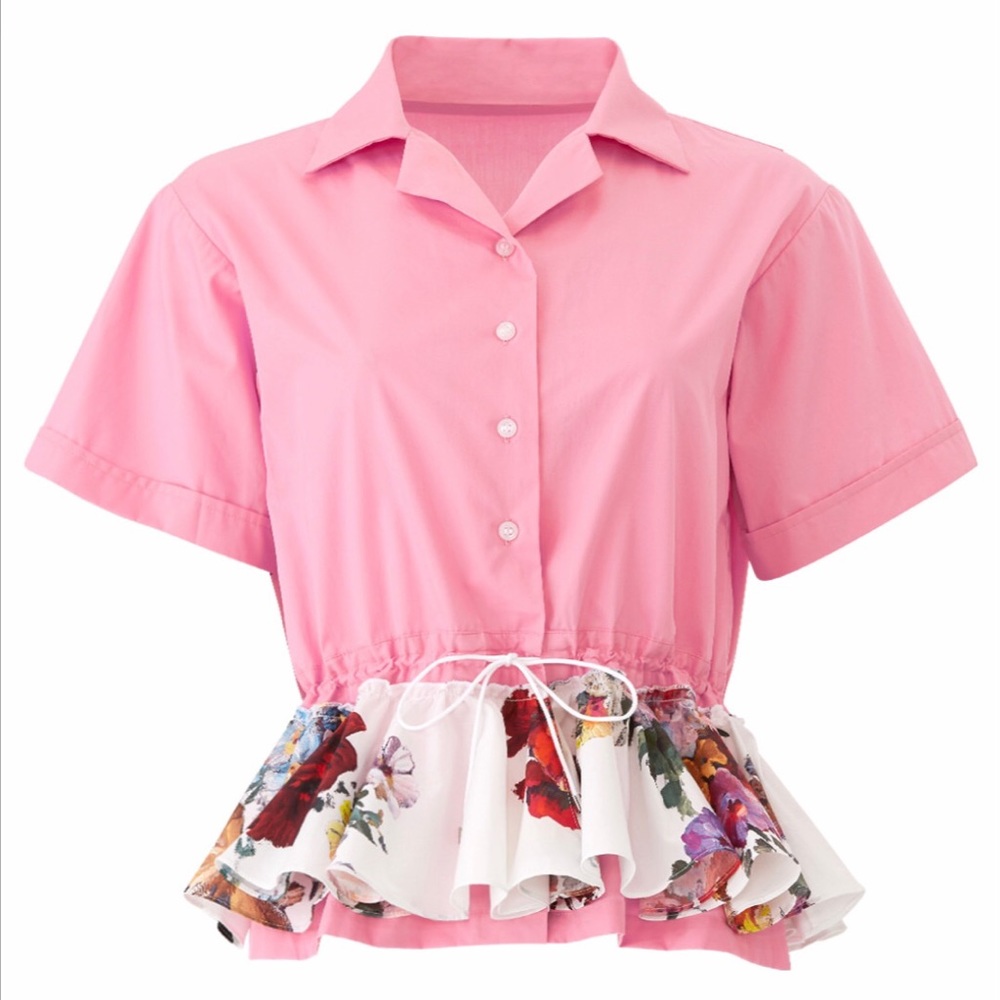 Tome Pink Floral Button-Up Cabana Shirt